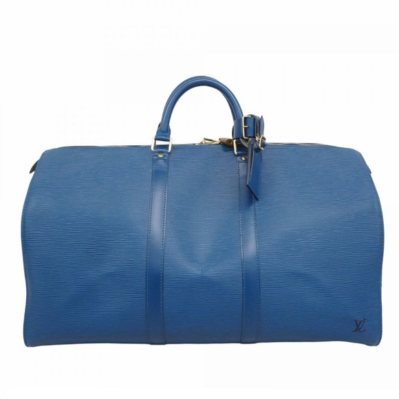 LOUIS VUITTON Blue Keepall 50 Boston Bag - Picture 1 of 16